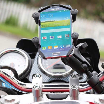 X-grip smartphone stuurmontage RAM Mounts met standaard arm tot ø25,4 mm