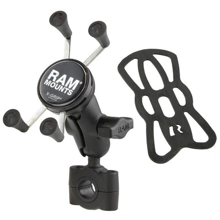 X-grip smartphone stuurmontage RAM Mounts met korte arm tot ø25,4 mm