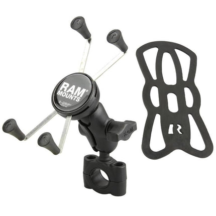 X-grip stuurmontage voor large smartphone RAM Mounts met korte arm tot ø25,4 mm