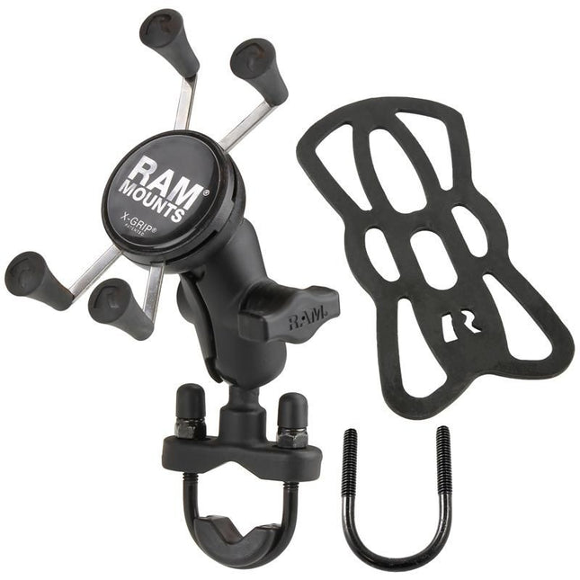 RAM Mounts X-grip smartphone U-bout stuurmontage met standaard arm tot ø25,4 mm