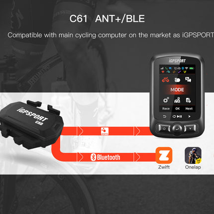 Dual mode trapfrequentiesensor iGPSPORT C61 Bluetooth en ANT+
