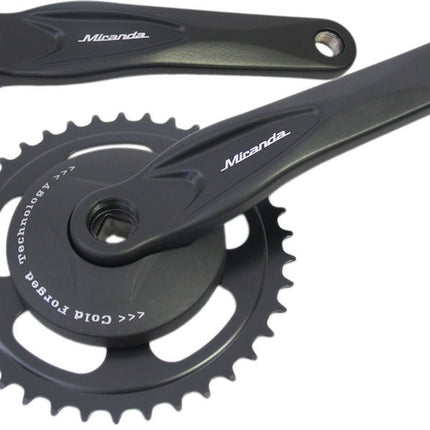 Crankstel 38T Miranda Alfa 1 voor 3/32" ketting - met 95mm disc - zwart