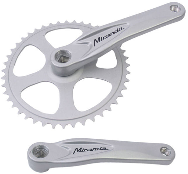 Crankstel 44T Miranda Alfa 1 voor 3/32" ketting - met 170mm crankarm - zilver