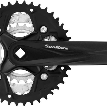 Pédalier 7/8 vitesses SunRace FCM500 42-34-24T/170mm pour axe carré - noir