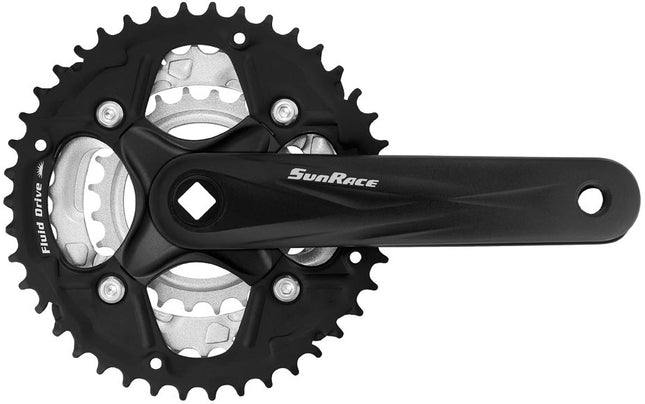 Crankstel 7/8 speed SunRace FCM500 42-34-24T/170mm voor vierkante as - zwart