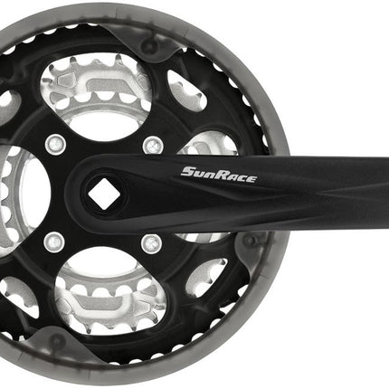 Crankset 7/8 speed SunRace FCM300 48-38-28T/170mm for square axle - black