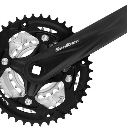 Crankstel  42-32-22T SunRace FCM600 voor 3/32" ketting 170mm - voor vierkante as - zwart
