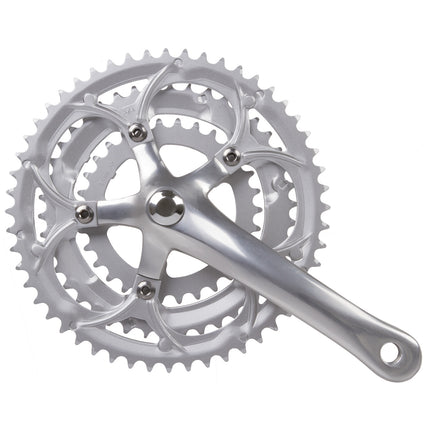 Crankstel Race 3 x 8 speed Mighty 30/42/52T aluminium - zilver