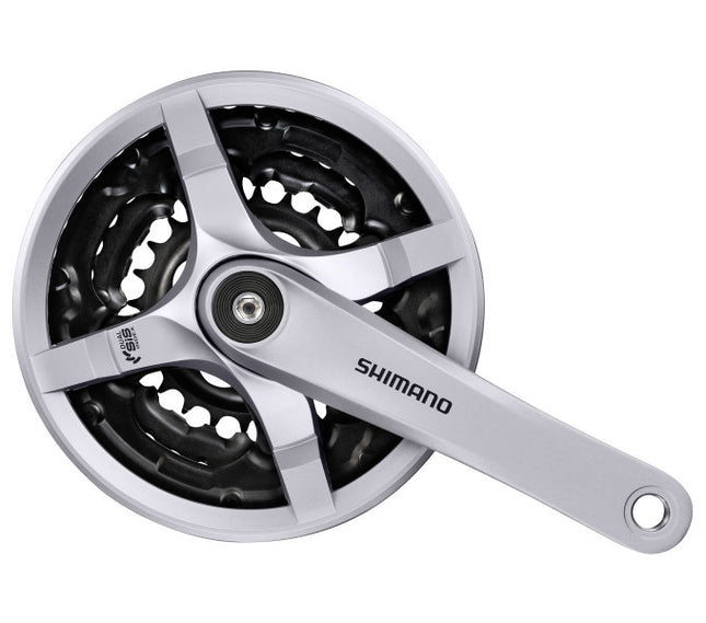 Crankstel 6/7/8 speed Shimano Tourney FC-TY501 met 170mm crankarm 42 x 34 x 24T met kettingscherm - zilver