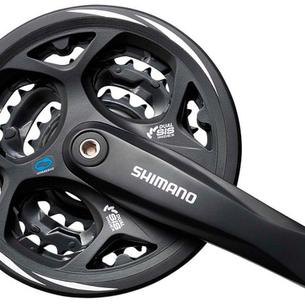 Crankstel 7/8 speed Shimano Altus FC-CM311 48/38/28T met kettingrand - zwart
