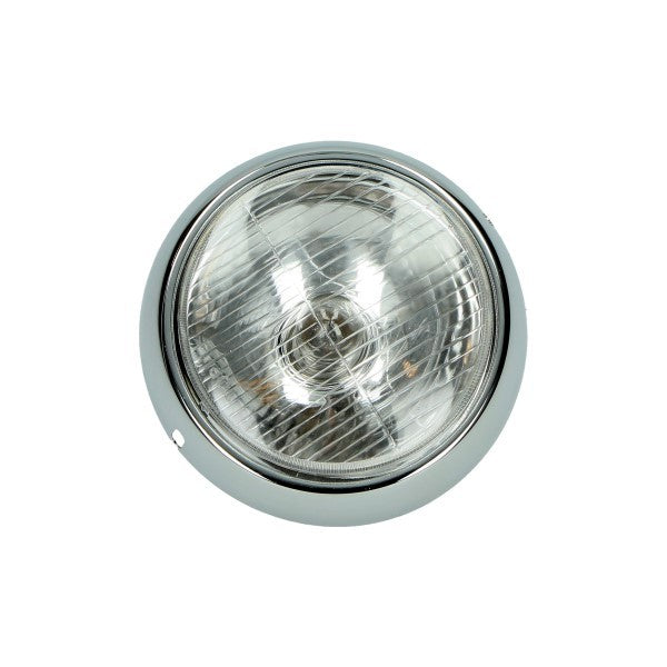 koplampunit 108mm chroom ms50, puch ds, tomos 2L, tomos 3L, vs50, mv50, puch