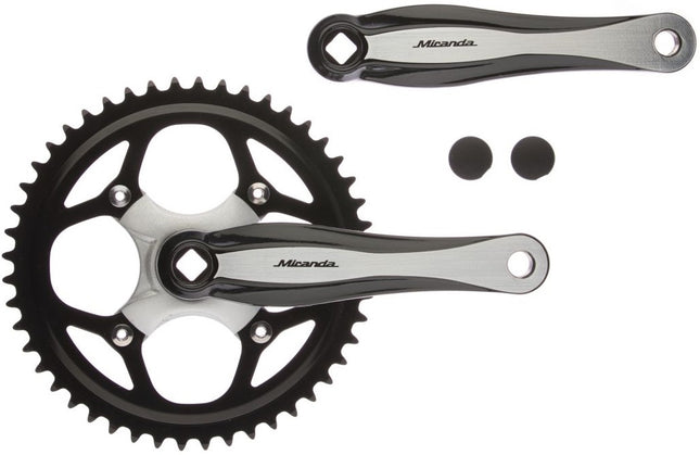 Crankstel 48T Miranda Beta 1+ voor 3/32" ketting - aluminium - zwart