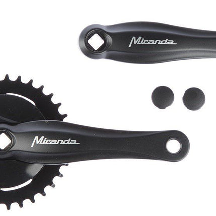 Crankset 33T Miranda Beta 1+ for 3/32" chain - with disc - black/silver