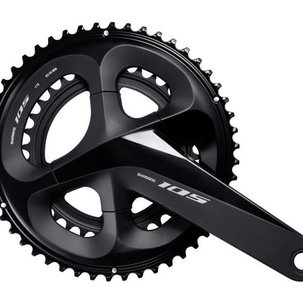 Crankset 2 x 11 speed Shimano 105 FC-R7000 172.5/53-39T with hollow axle - black