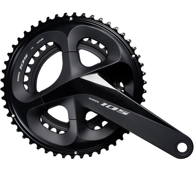 Crankstel 2 x 11 speed Shimano 105 FC-R7000 172,5/53-39T met holle as - zwart