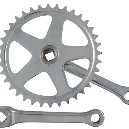 Pédalier 36T Vinty 1/8" sans clavette 130mm acier - argent