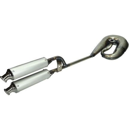 exhaust tecno circuit double silencer plain/alu puch maxi