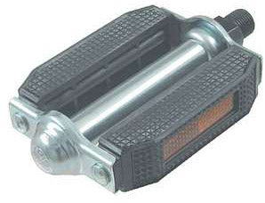 Pedaalset Holland model met stalen as en reflectors - zilver/zwart