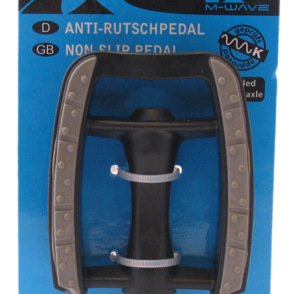 M-Wave anti-slip plastic pedal set - black