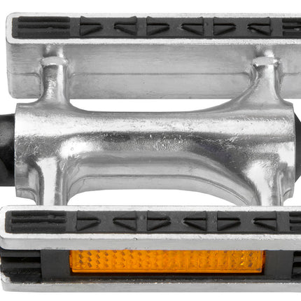 Pedaalset M-Wave aluminium met rubberen anti-sliplaag - zilver