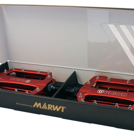 Pedaalset BMX Marwi SP-1210 aluminium met extra dunne draad - rood (verpakt in een doosje)