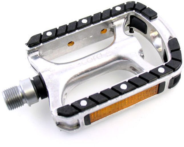 Pedaalset Trekking/BMX Tecora E aluminium met lagers - zilver