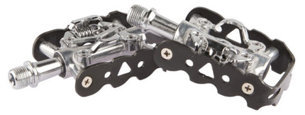 Pedaalset MTB Tecora E combi 9/16" SPD/eenzijdig met reflectoren - zwart/zilver