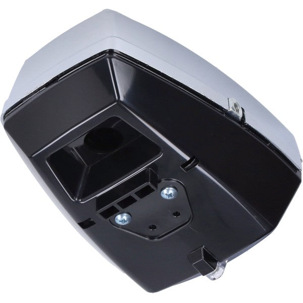 koplamp DMP vierkant plat 115mm chroom/zwart puch maxi