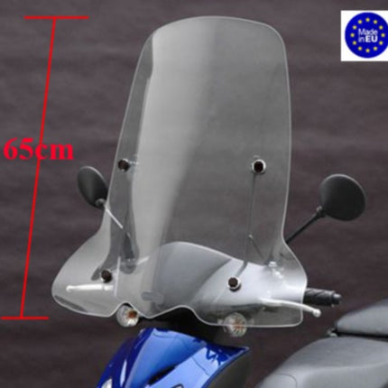 Windscreen Regia with mounting kit (made in EU) high 65cm clear agility, kymco
