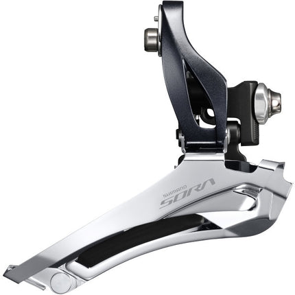 Voorderailleur 2 x 9-speed Shimano Sora FD-R3000 aanlas - down pull - 46-52T - Zwart/Zilver