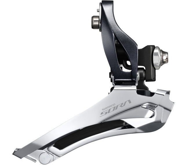 Voorderailleur 2 x 9-speed Shimano Sora FD-R3000 aanlas - down pull - 46-52T - Zwart/Zilver