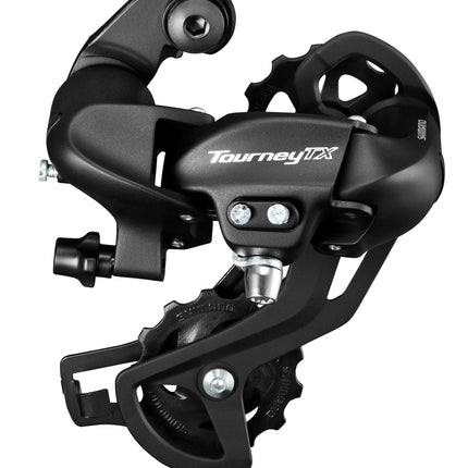 Achterderailleur 7/8-speed Shimano Tourney TX800 met padbevestiging - zwart