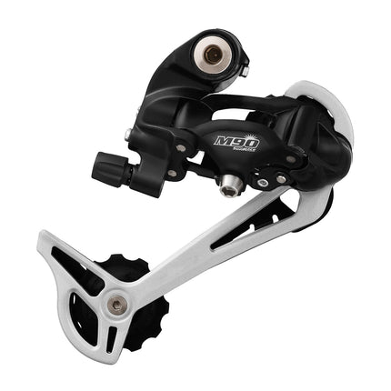 Achterderailleur 9-speed Sunrace RDM91 met lange kooi - directe montage - zilver/zwart