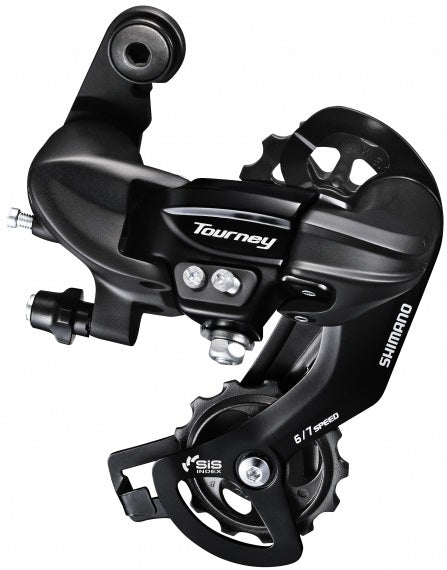 Achterderailleur 6/7-speed Shimano Tourney TY300 - directe montage D-Type (werkplaatsverpakking) - Zwart