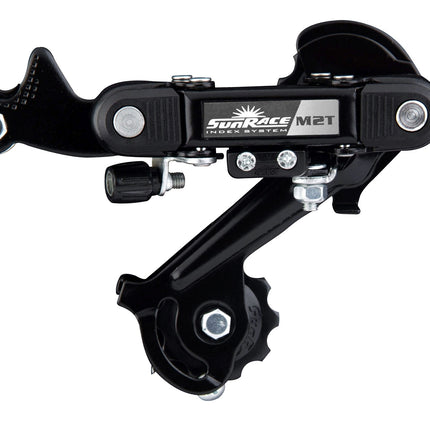 Sunrace RDM2T 6/7-speed rear derailleur with short cage - direct mount (hook) - Black