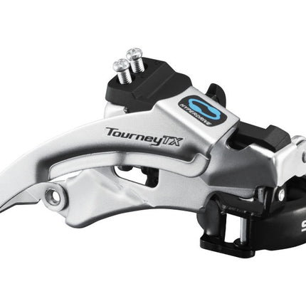 Voorderailleur 7/8-speed Shimano Tourney FD-TX800 top swing - lage klem - 42-48T - Zwart/Zilver