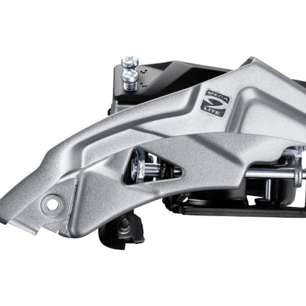 Voorderailleur 3 x 9-speed Shimano Altus FD-M2000 top swing - dual pull met lage klem - 40T (66-69°) - Zwart/Zilver