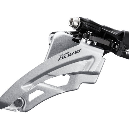 Dérailleur avant 3 x 9 vitesses Shimano Alivio FD-M3100 side swing/tirage avant - avec collier moyen - 40T (66-69°) - Noir/Argent