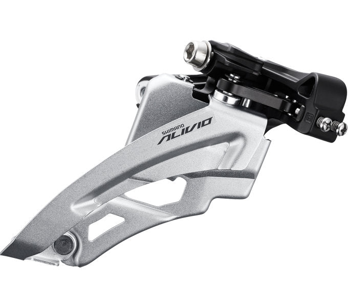 Voorderailleur 3 x 9-speed Shimano Alivio FD-M3100 side swing/front pull - met  middelhoge klem - 40T (66-69°) - Zwart/Zilver