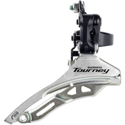 Front derailleur 3 x 6/7 speed Shimano Tourney FD-TY300 down swing/down pull - high clamp ø31.8 mm - 42T - (66-69°) - Black/Silver