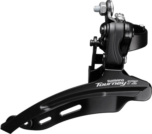 Voorderailleur 6/7-speed Shimano Tourney TZ FD-TZ510 down swing - hoge klem ø28,6 mm - 48T - Zwart/Zilver