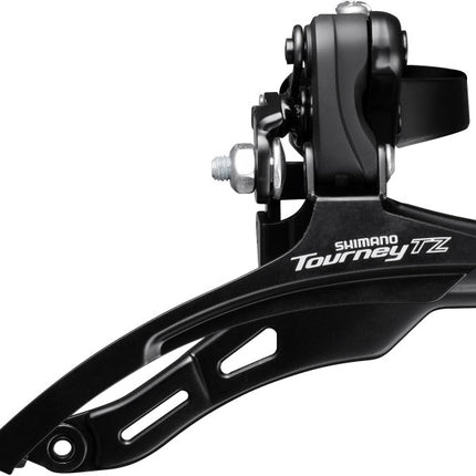Voorderailleur 6/7-speed Shimano Tourney TZ FD-TZ500 down swing/top pull - hoge klem ø28,6 mm - 42T - Zwart/Zilver