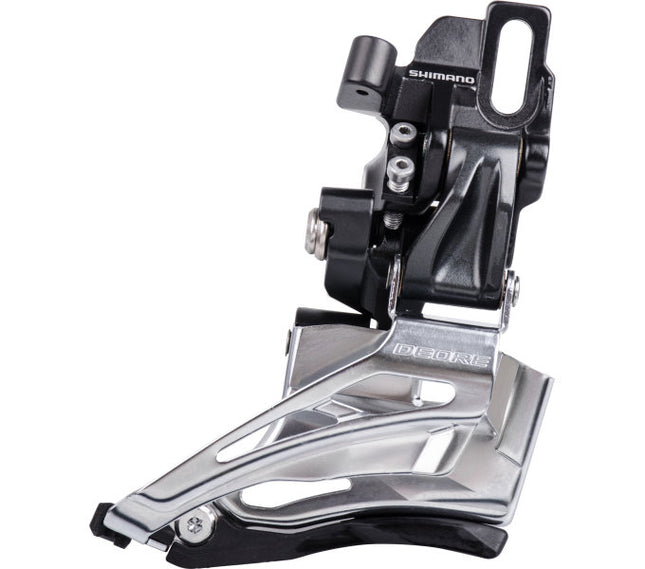 Voorderailleur 2 x 10-speed Shimano Deore FC-M618 down swing - dual pull - met hoge klem 63-66° - 36-38T - zwart