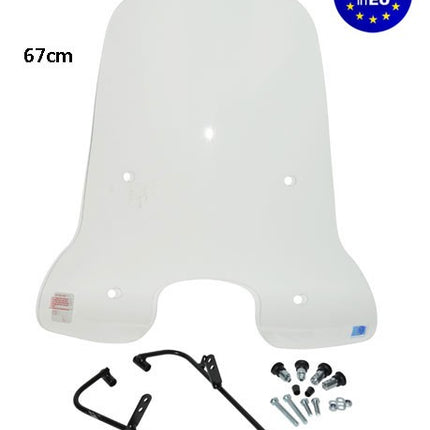 windscherm Regia met bevestigingsset hoog (made in EU) 67cm helder kymco, like
