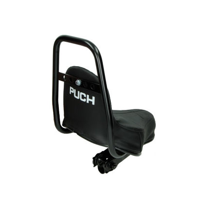 Selle chopper (fabriquée en UE) avec inscription noire Puch Maxi