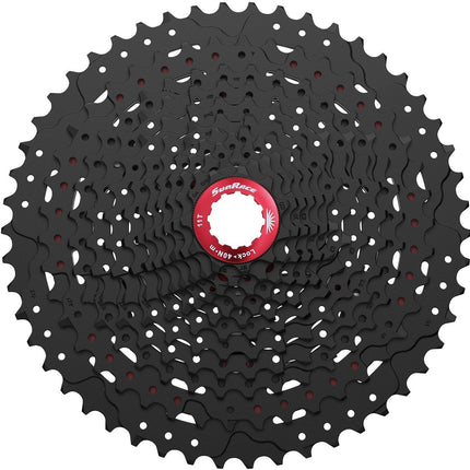Cassette 12 speed Sunrace CSMZ90 11-50T - zwart met rode spider