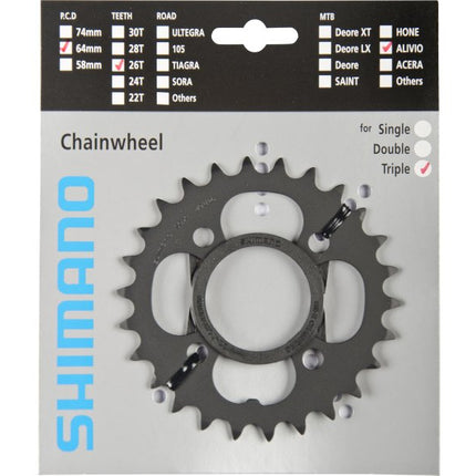 Kettingblad 36T Shimano Alivio FC-M431 - zilver