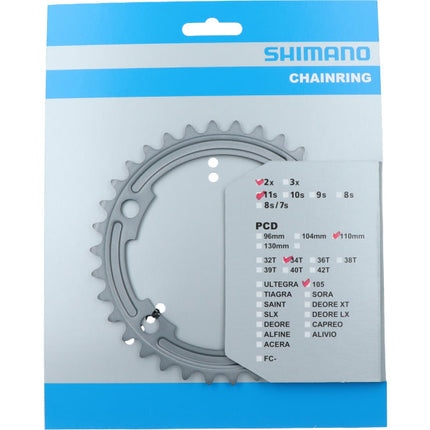 Kettingblad 34T Shimano 105 FC-R7000 - zilver - afbeelding 2