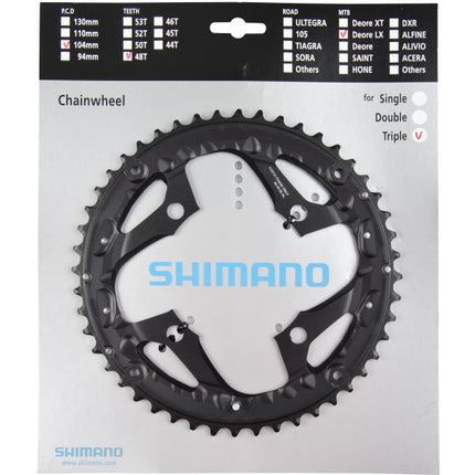 Kettingblad 48 tands Shimano SLX FC-M670 (AL) 10 speed - zwart