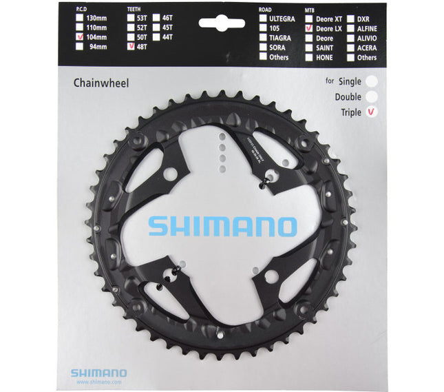 Kettingblad 48 tands Shimano SLX FC-M670 (AL) 10 speed - zwart